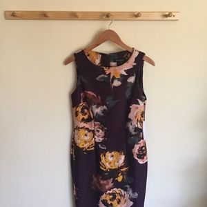 Ivanka Trump Floral Purple Sleeveless Dress Size 6